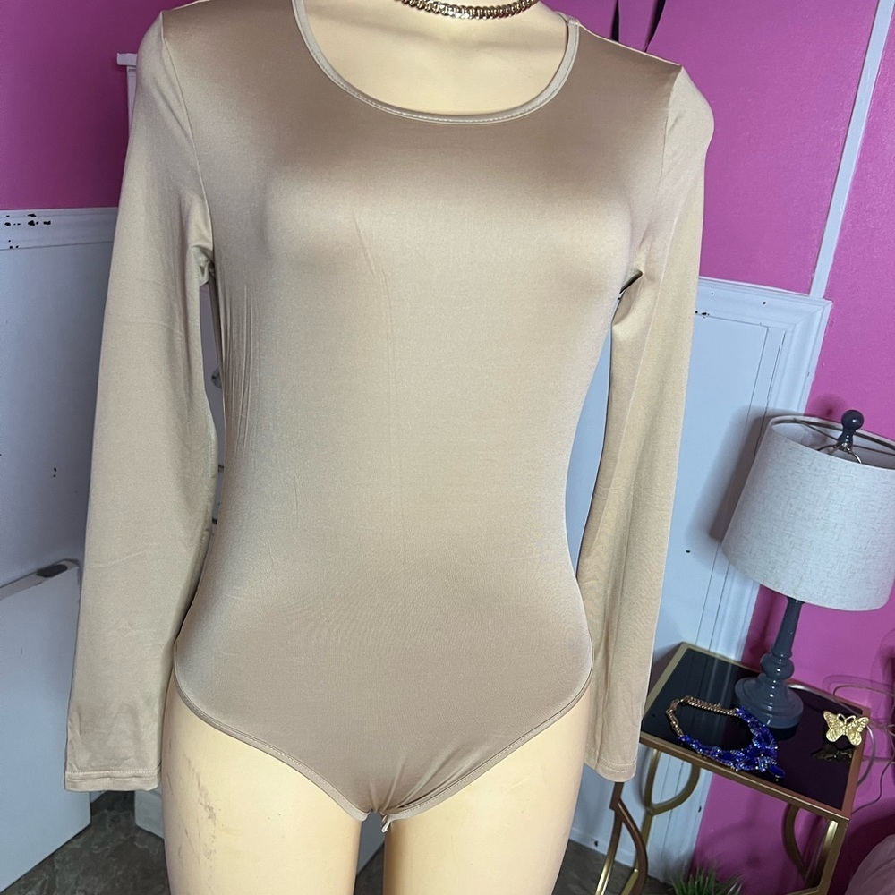 Elegant Tan Long Sleeve Bodysuit